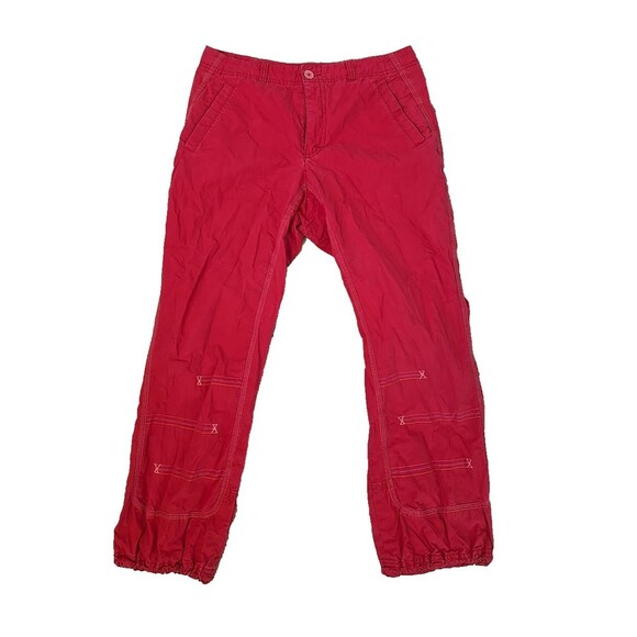 Vtg Oilily Coated Red Pants Womens Euro 38 US 8 Retro Embroidered 80s Joggers - Picture 1 of 11